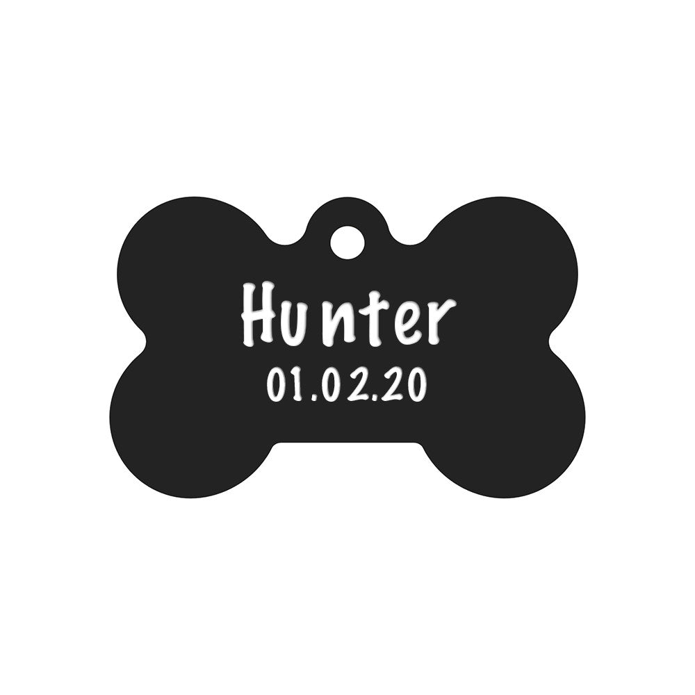 Dog ID Tag Black 38x25mm