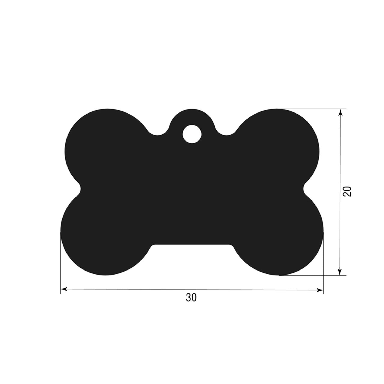 Dog ID Tag Black 38x25mm