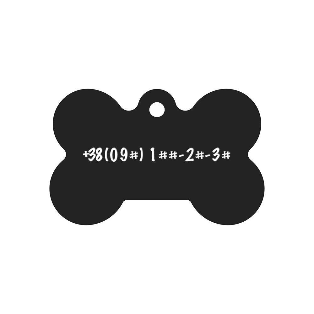 Dog ID Tag Black 38x25mm