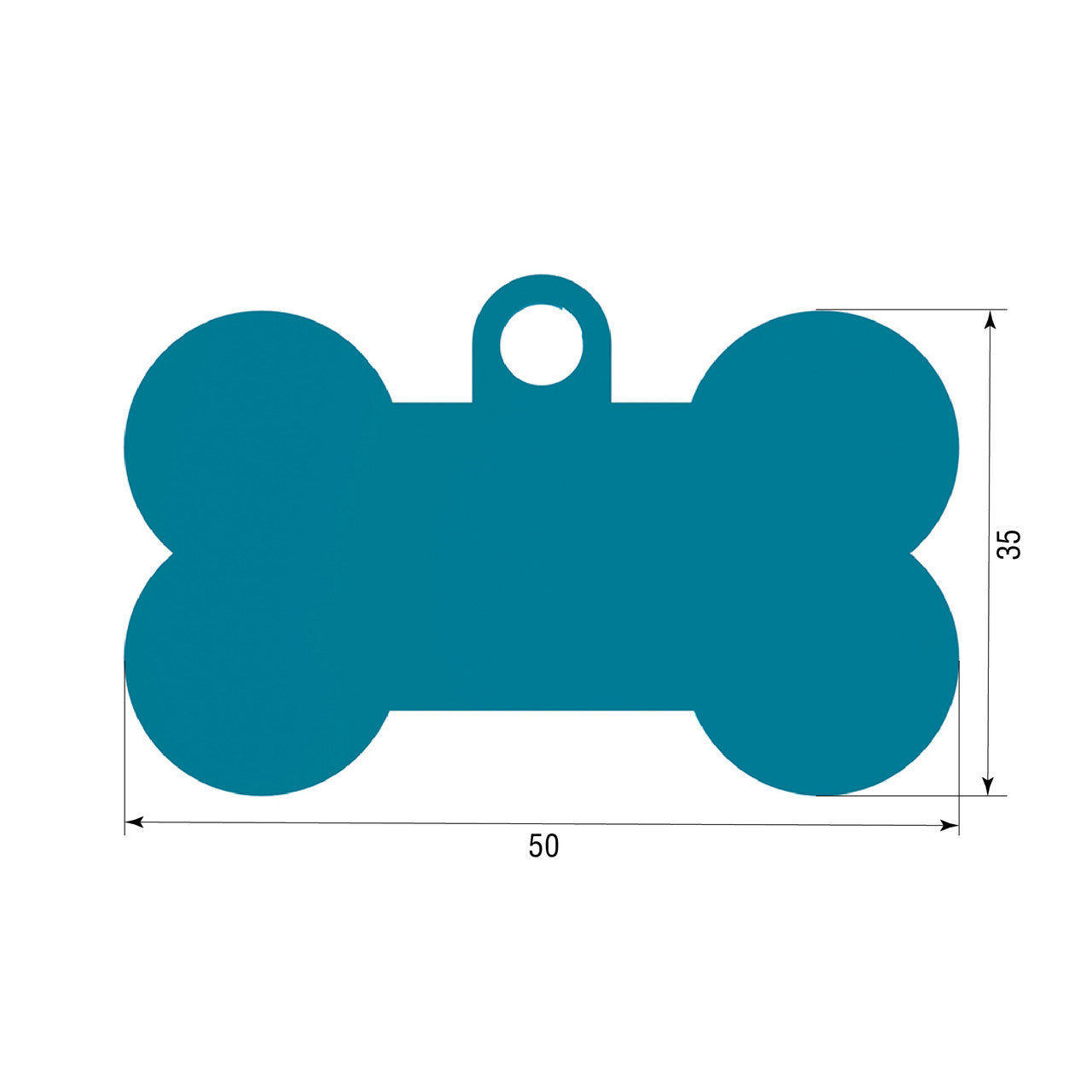 Dog ID Tag Blue 50x35mm