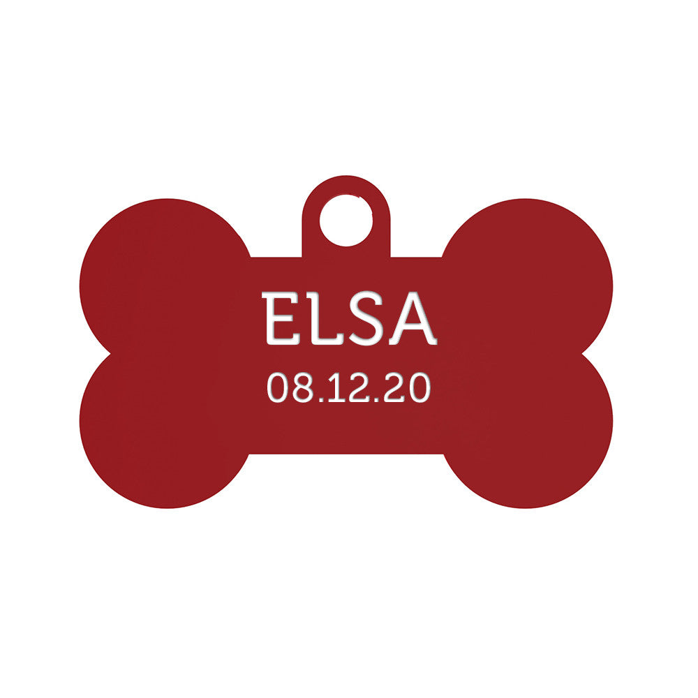 Dog ID Tag Red 50x35mm