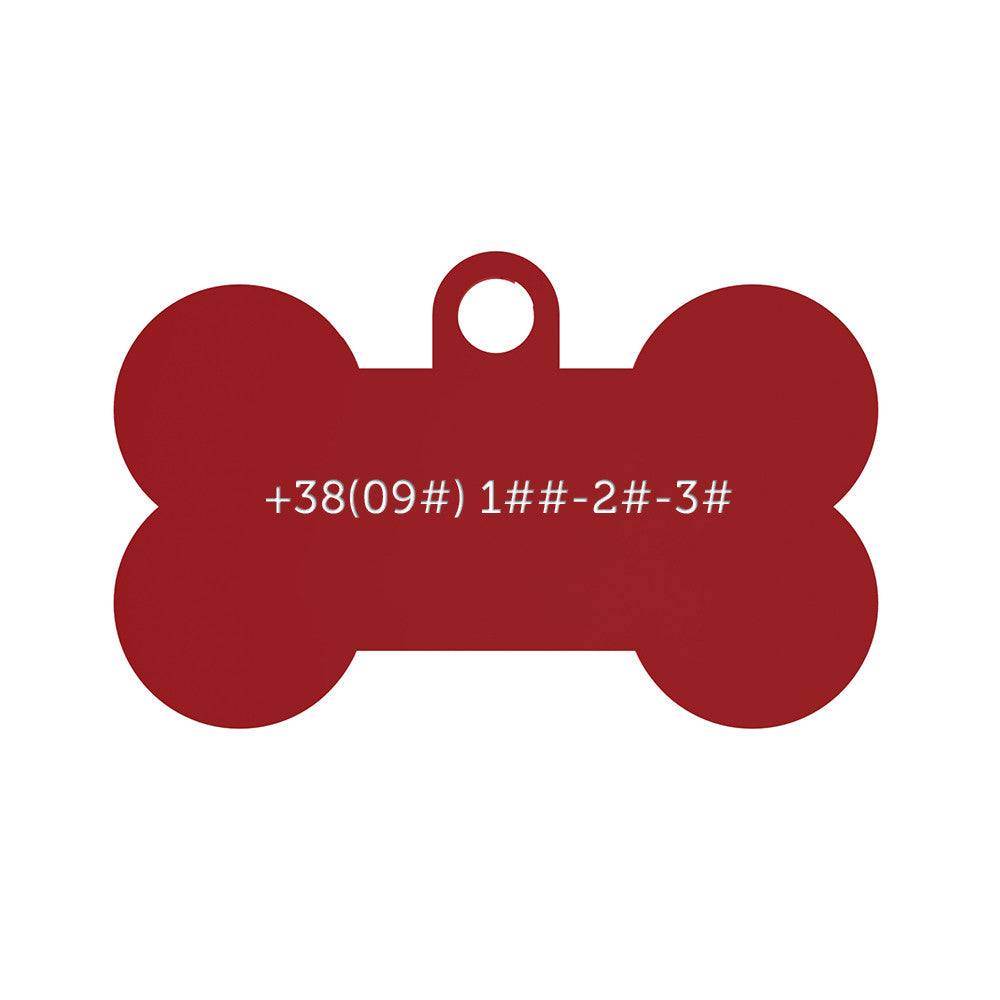 Dog ID Tag Red 50x35mm
