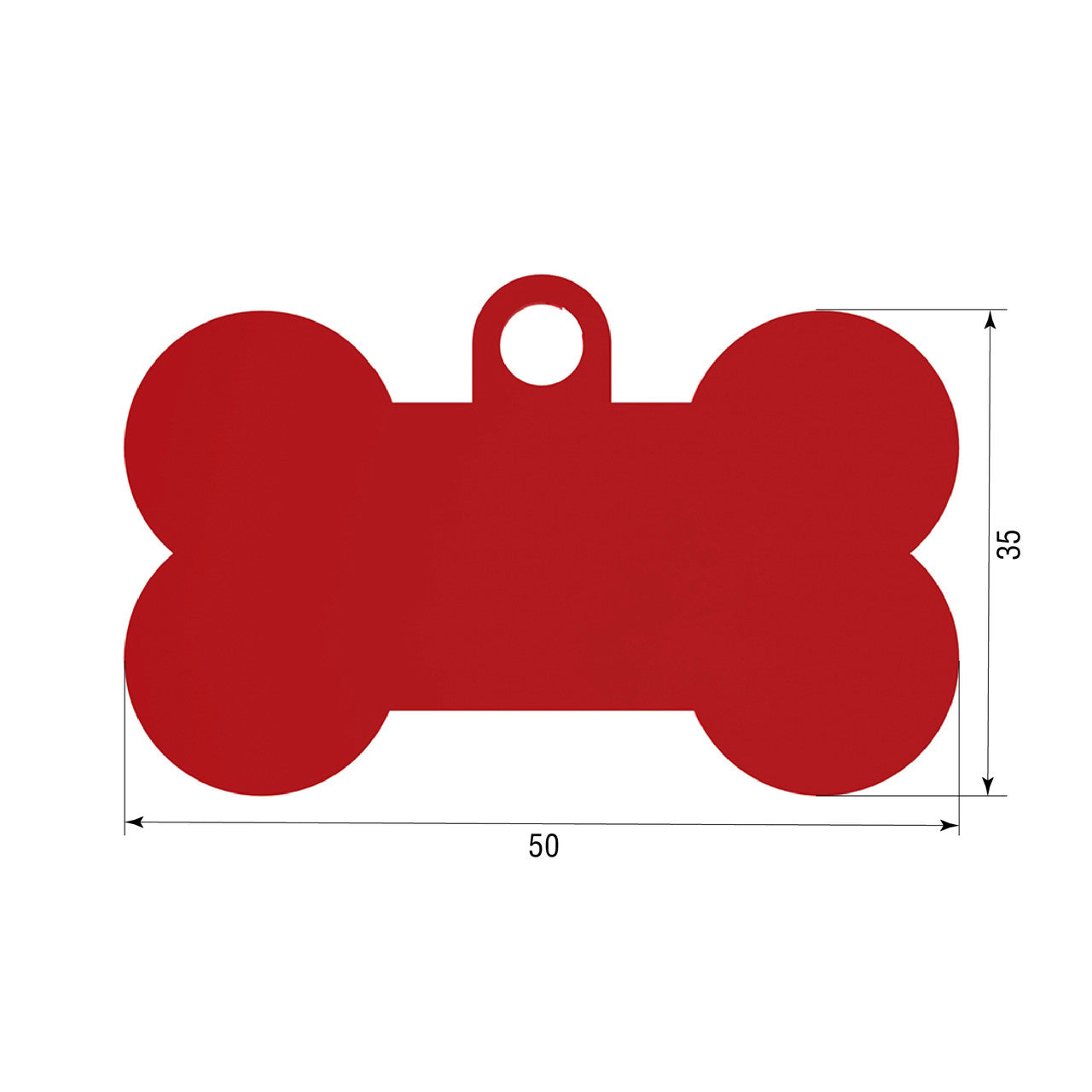 Dog ID Tag Red 50x35mm