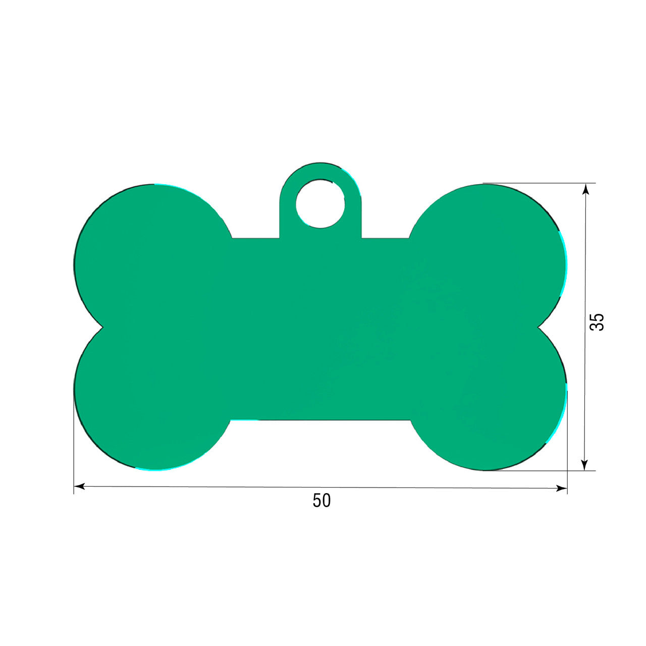 Dog ID Tag Green 50x35mm