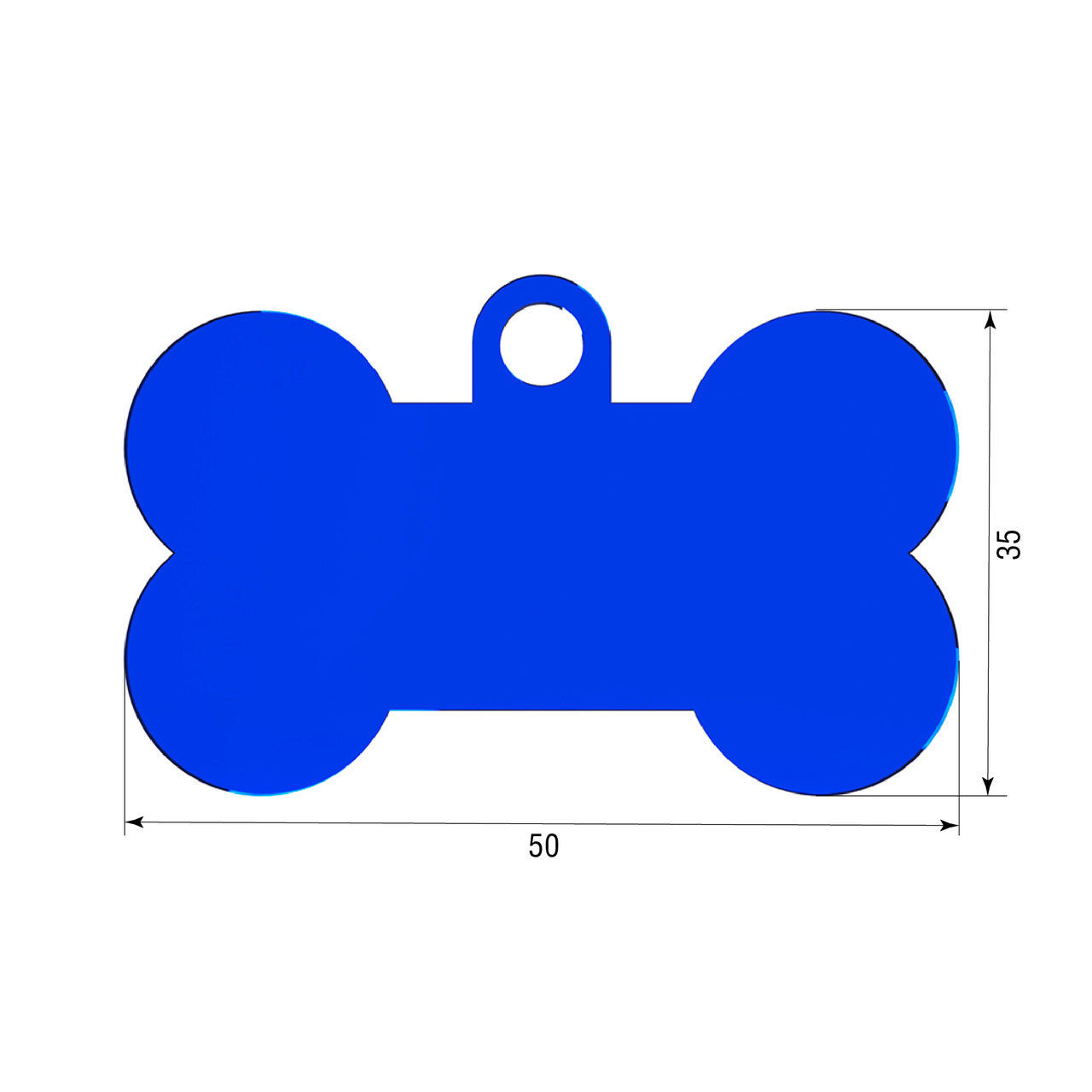 Navy Blue Dog ID Tag 50x35mm