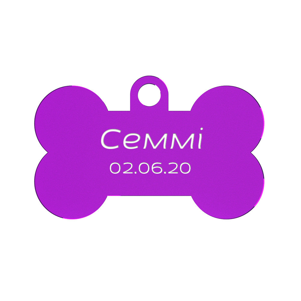 Dog ID Tag Purple 50x35mm