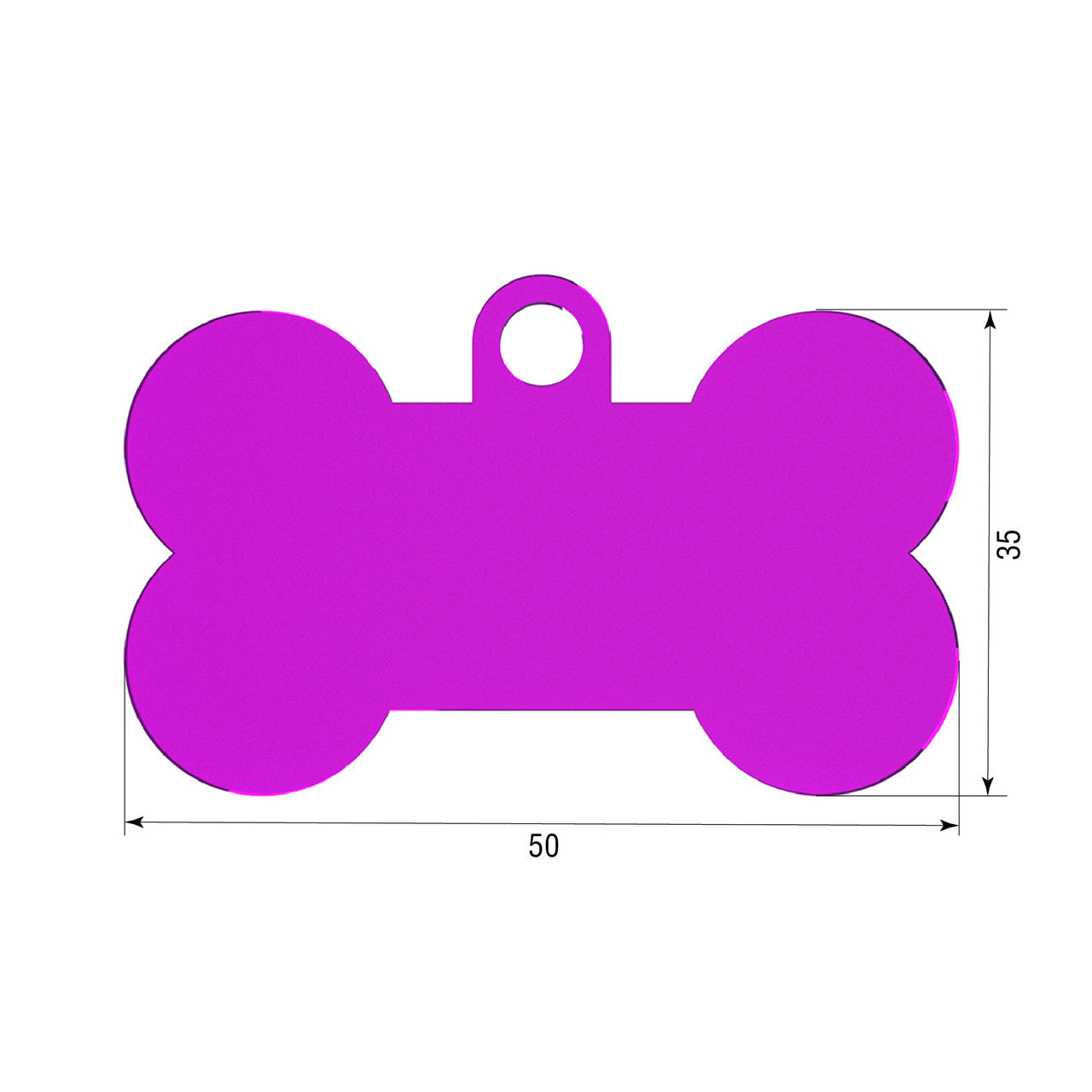 Dog ID Tag Purple 50x35mm