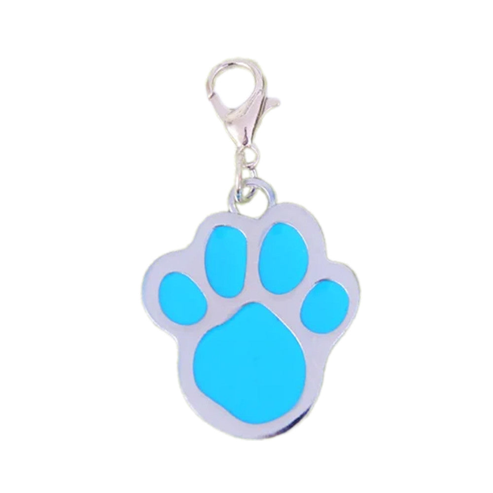 Dog ID Tag Paw Blue 26x32mm