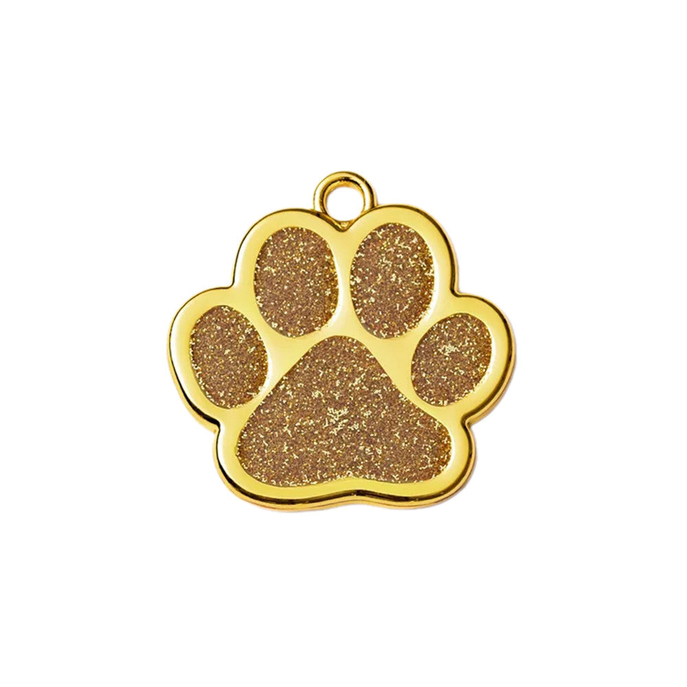 Cat ID Tag Gold Paw Gold 30x29 mm