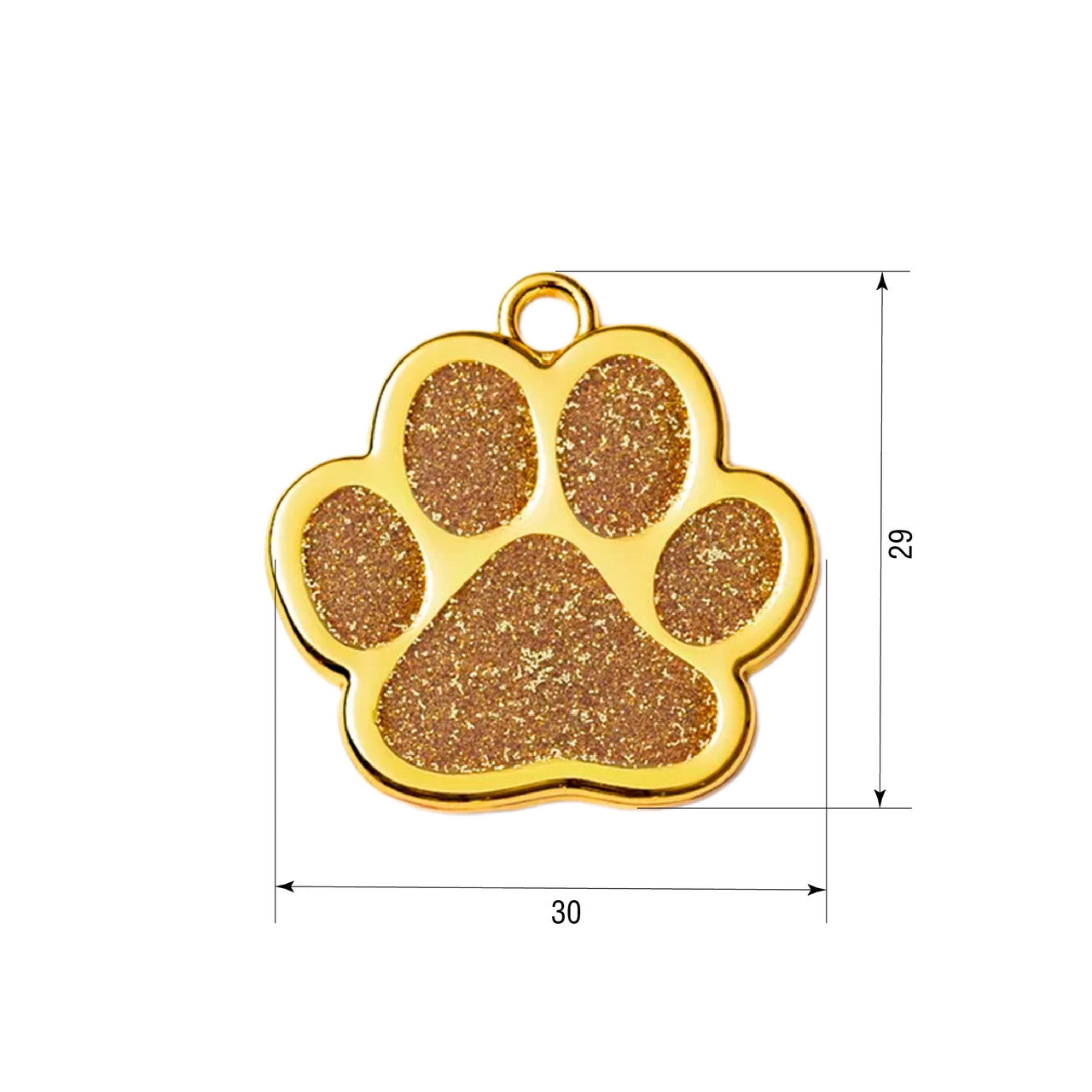 Cat ID Tag Gold Paw Gold 30x29 mm