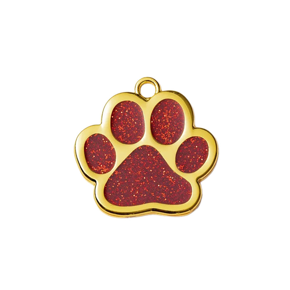 Placa identificativa para gato Gold Paw Red 30x29 mm