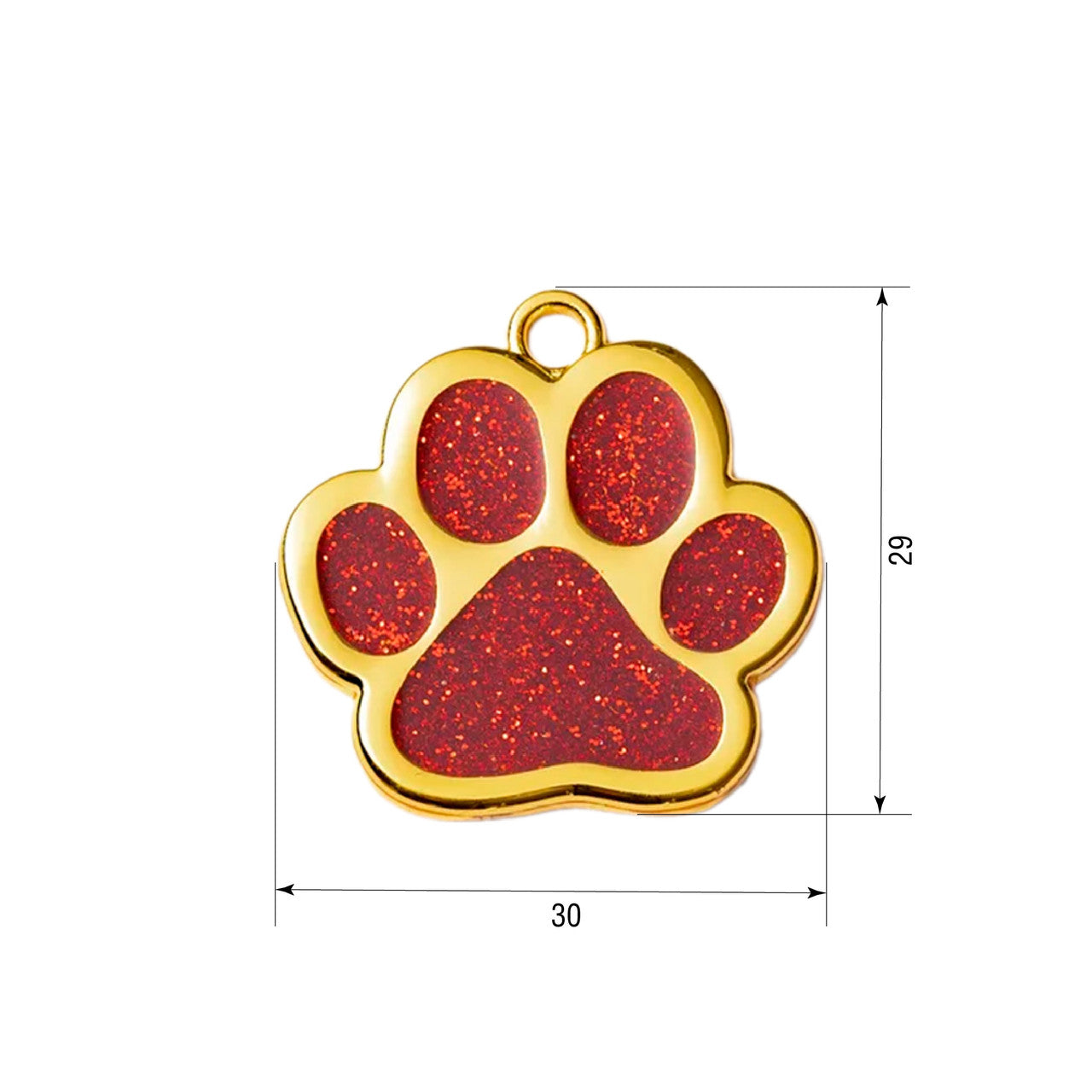 Placa identificativa para gato Gold Paw Red 30x29 mm