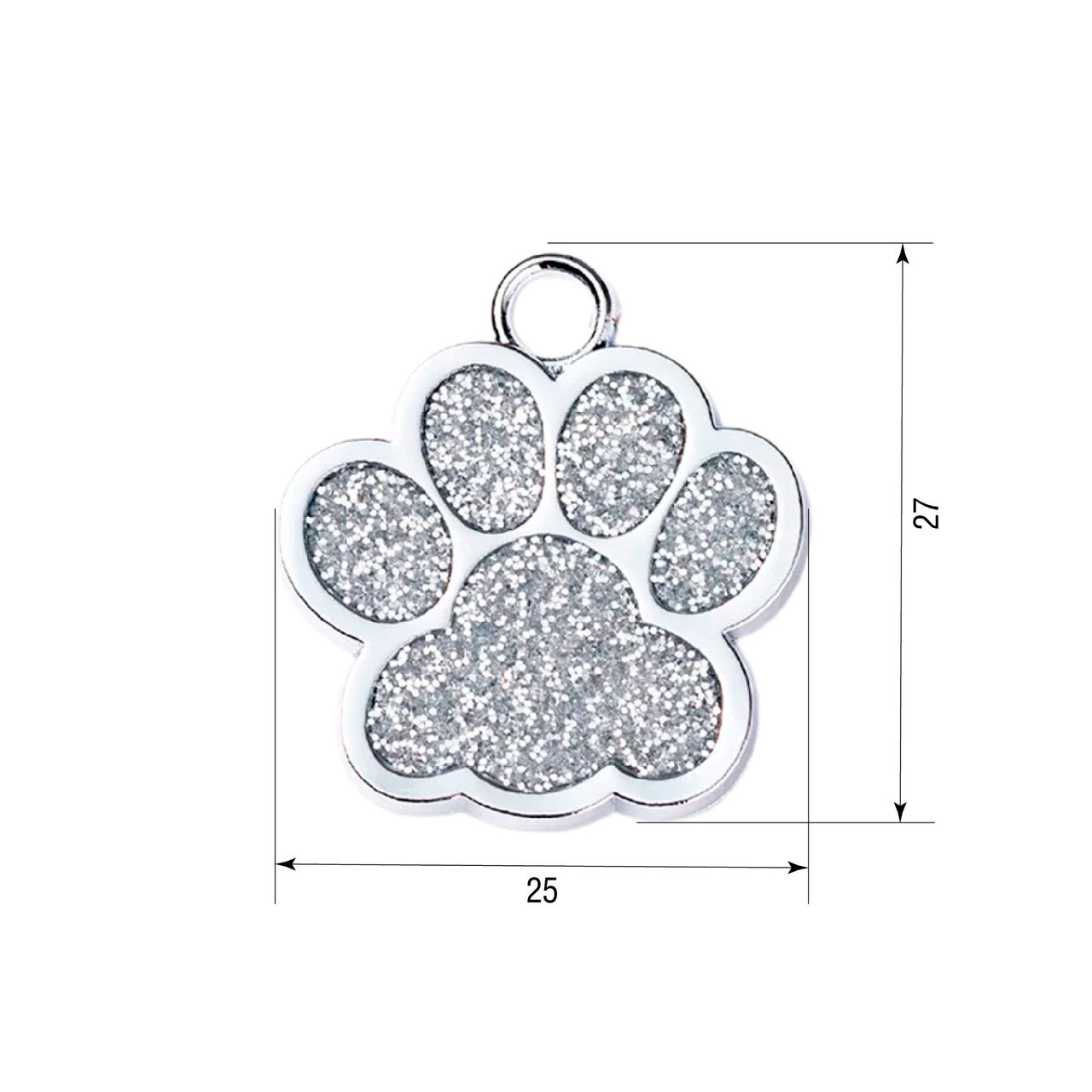 Placa identificativa para gato Silver Paw Silver 25x27 mm