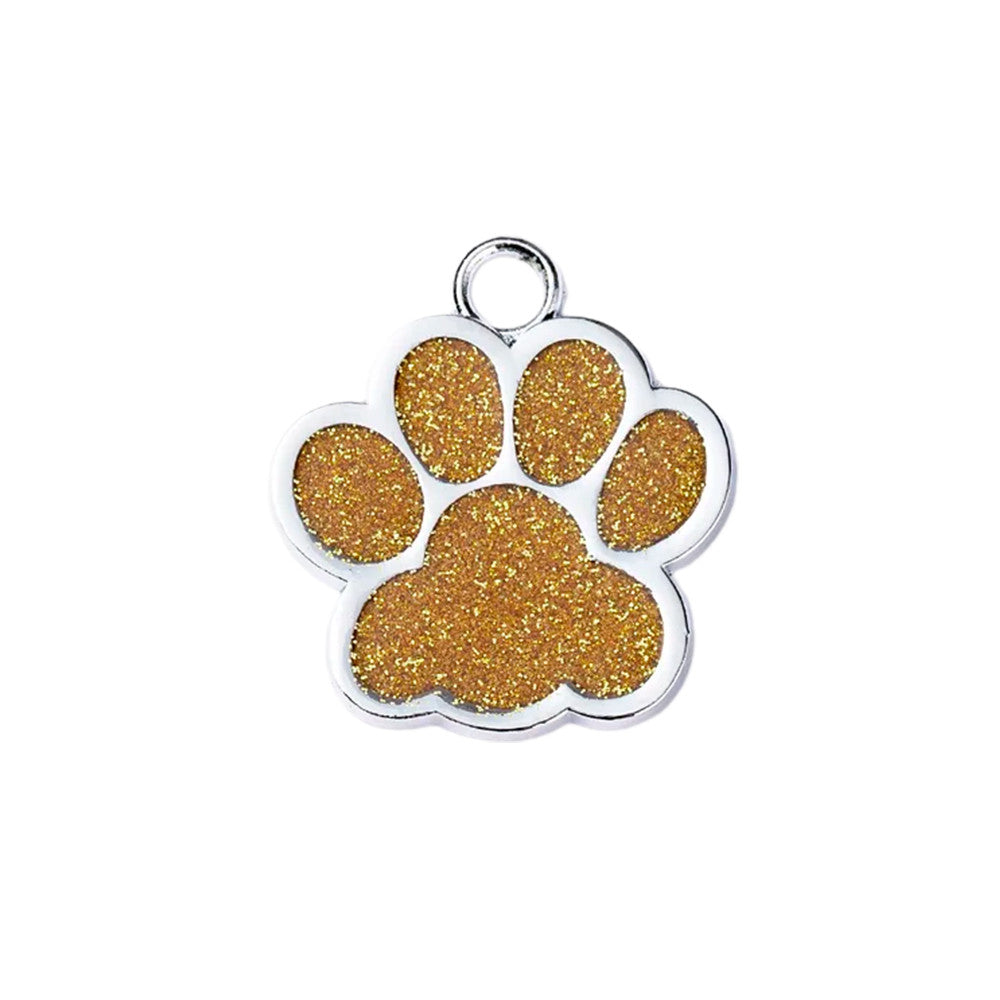 Cat ID Tag Silver Paw Gold 25x27 mm