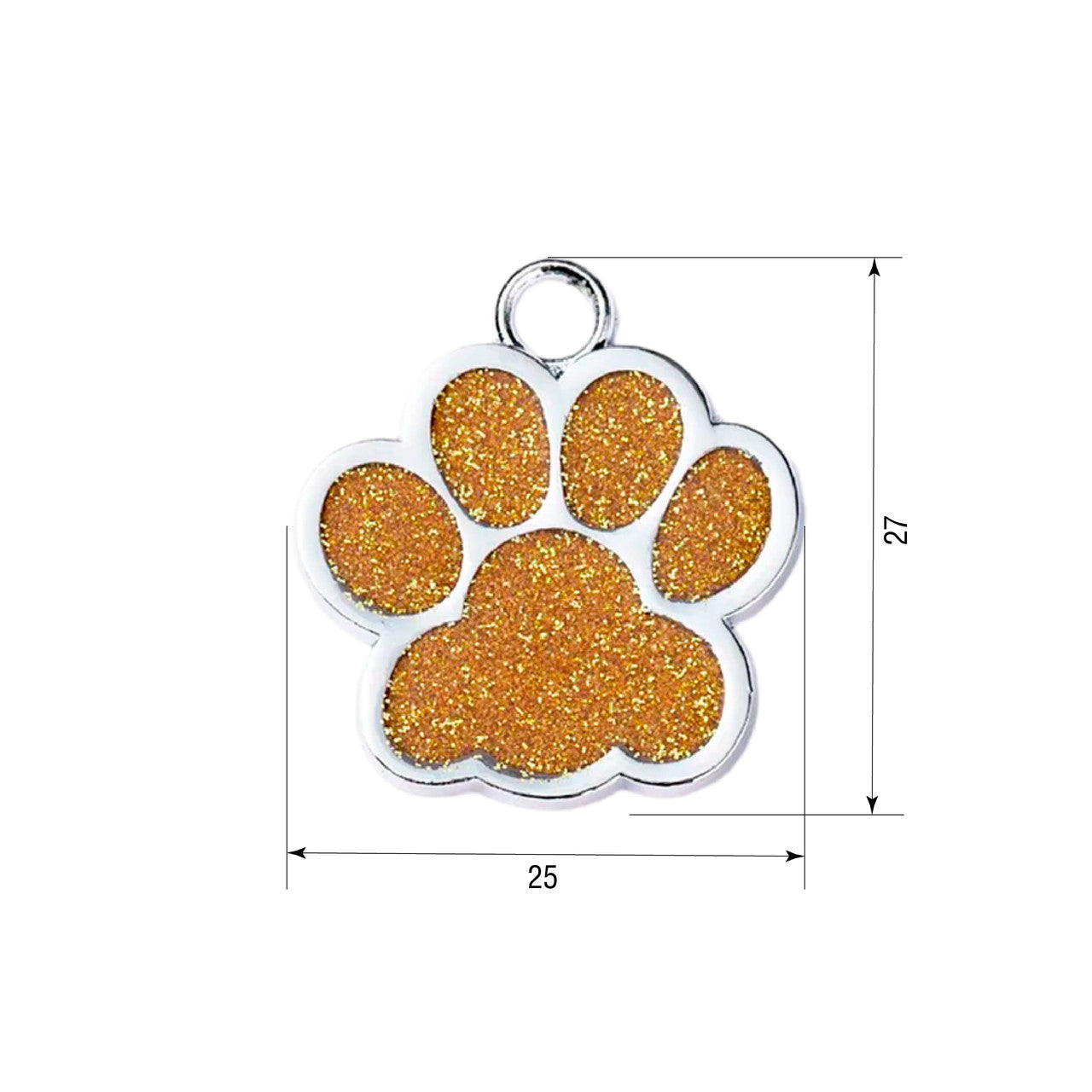 Cat ID Tag Silver Paw Gold 25x27 mm