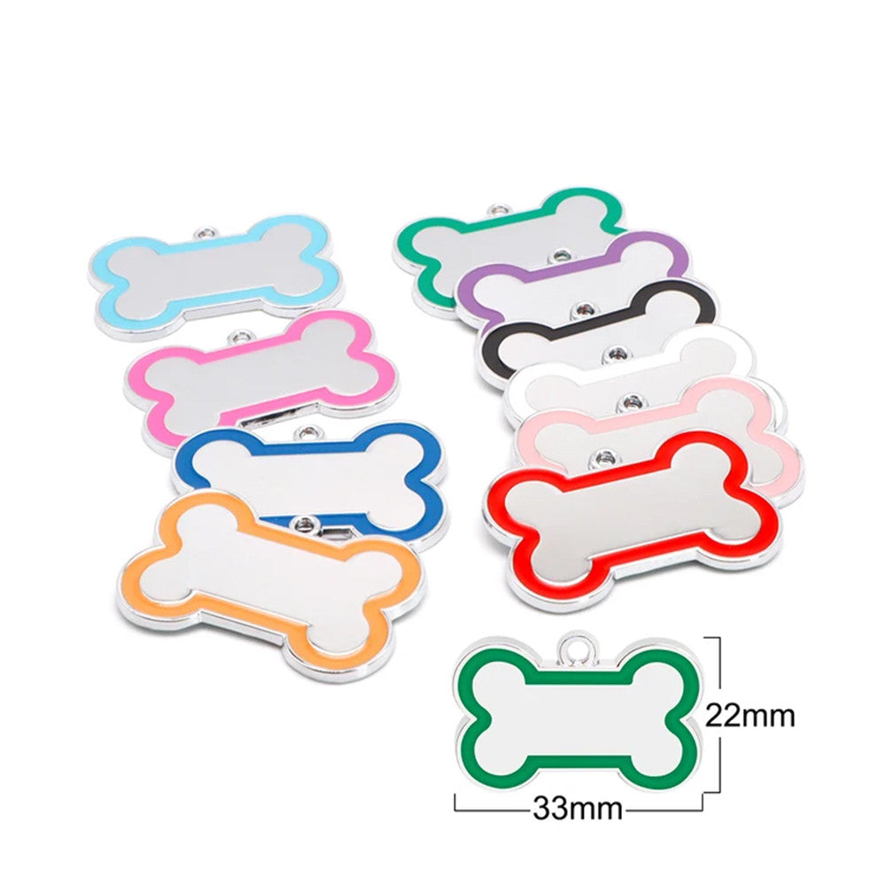 Dog ID Tag Bone 33x22mm Light Blue