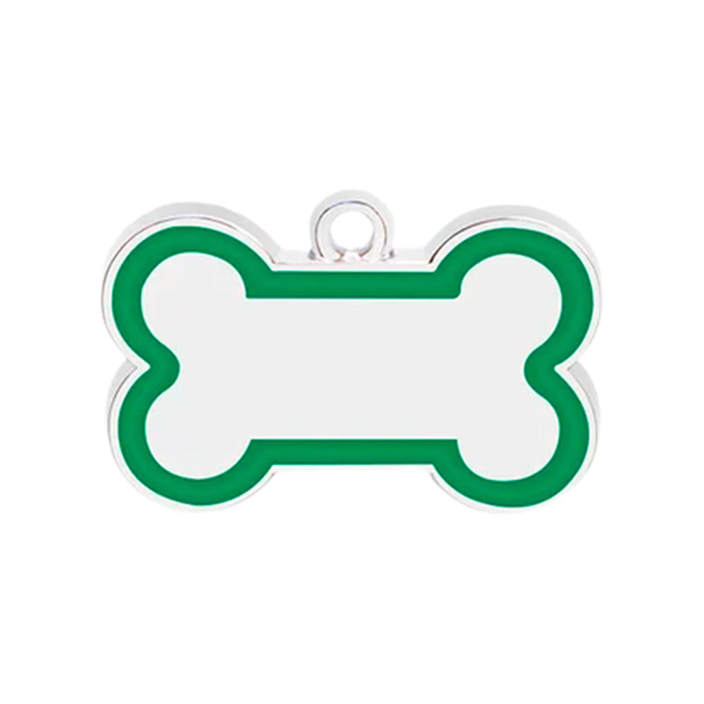 Dog ID tag Bone 46x30mm Green