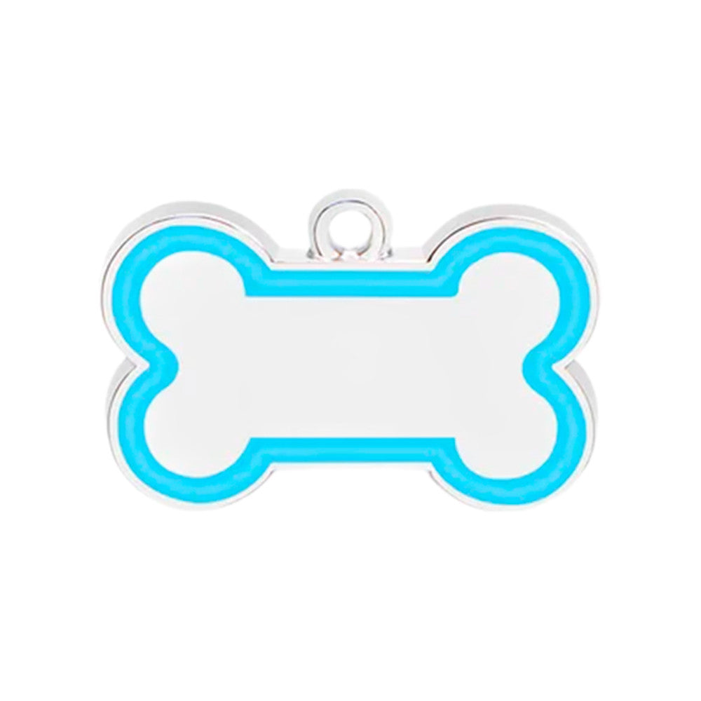 Dog ID Tag Bone 46x30mm Light Blue