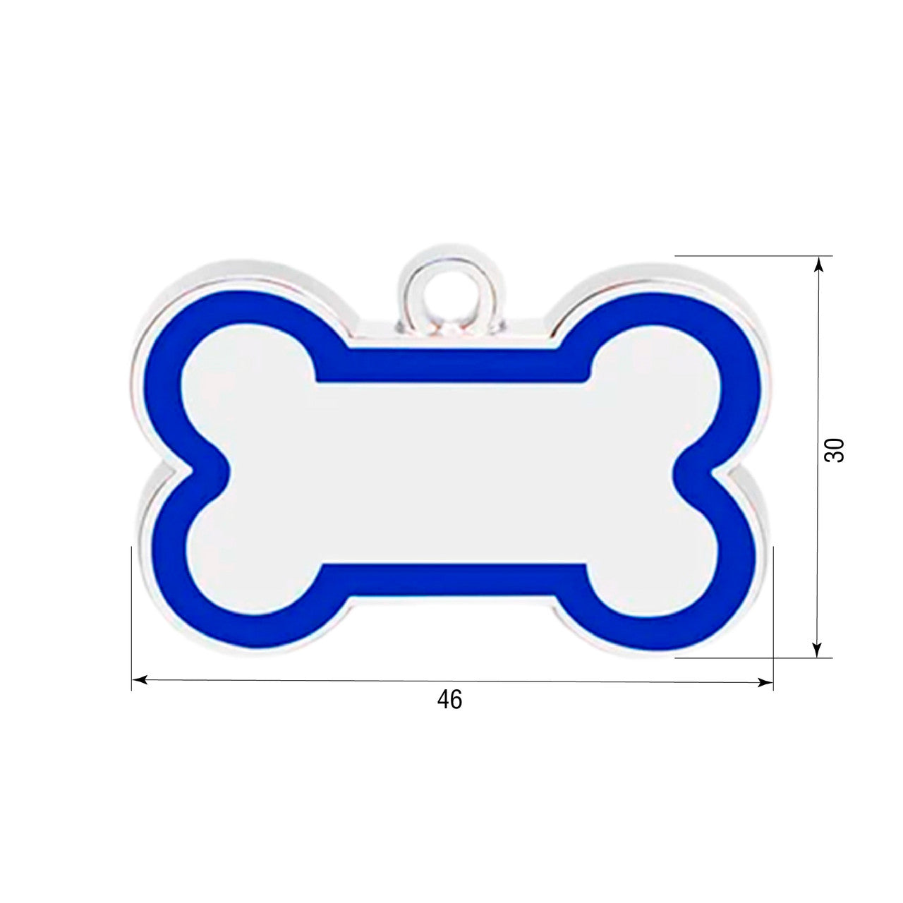 Dog ID Tag Bone 46x30mm Blue