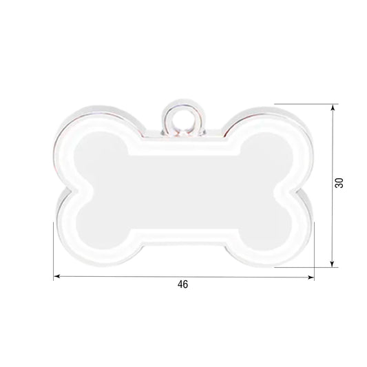 Dog ID Tag Bone 46x30mm White