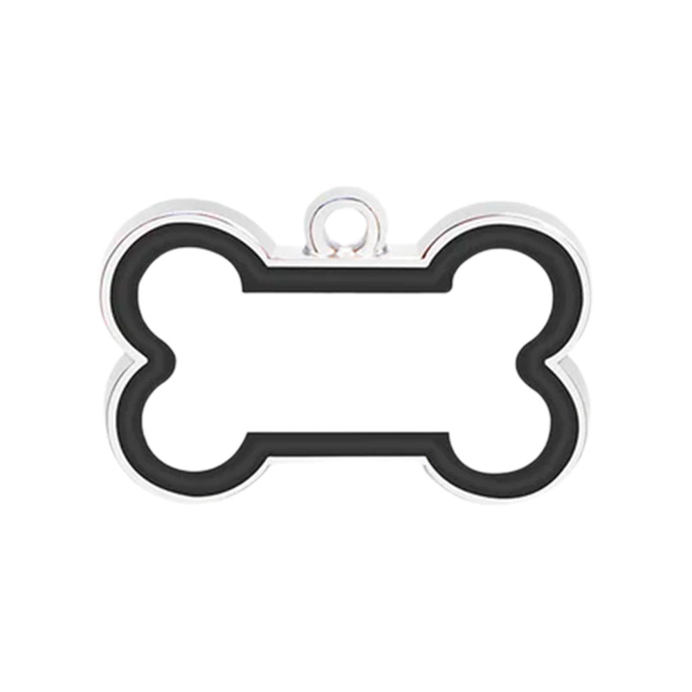 Dog ID tag Bone 46x30mm Black