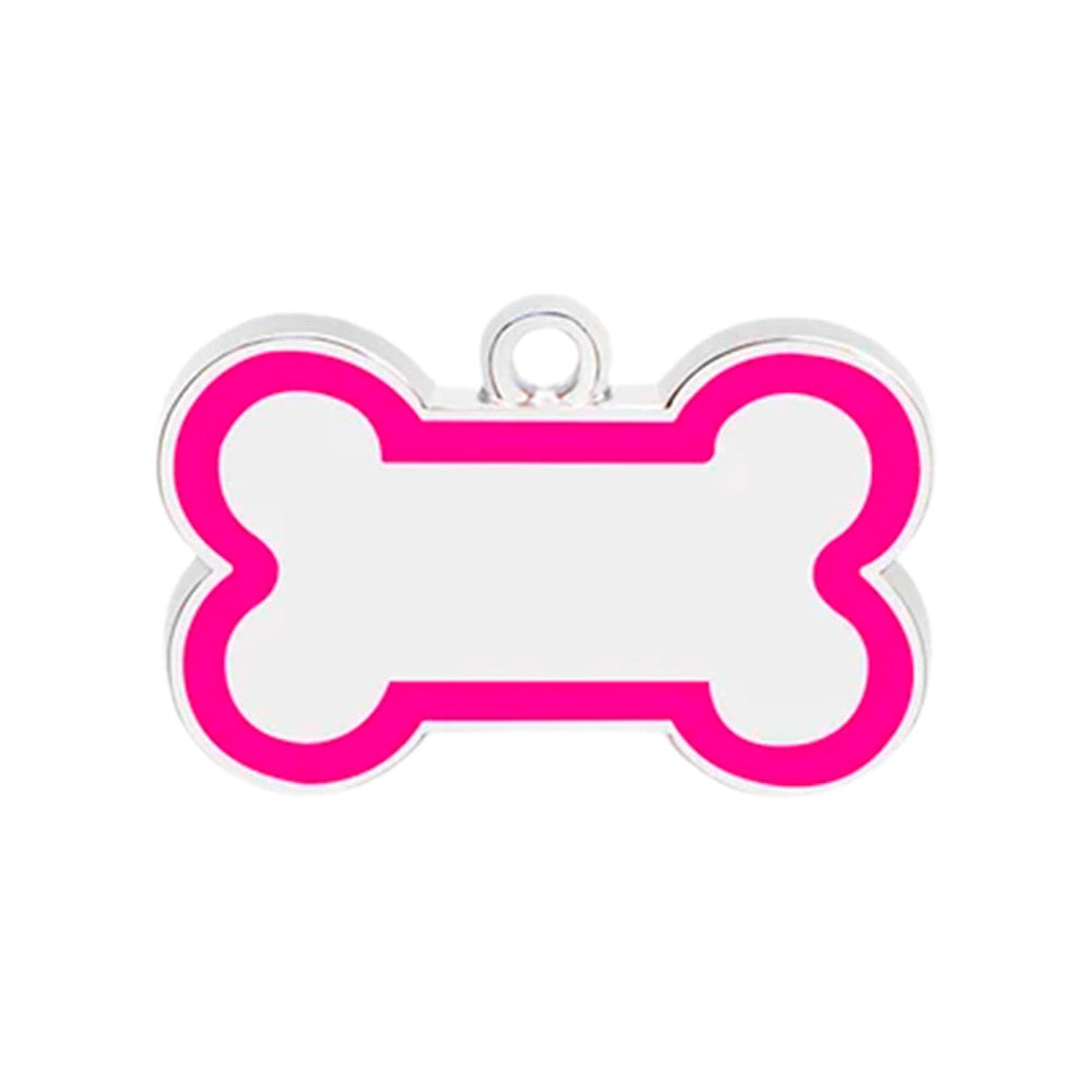 Dog ID Tag Bone 46x30mm Raspberry