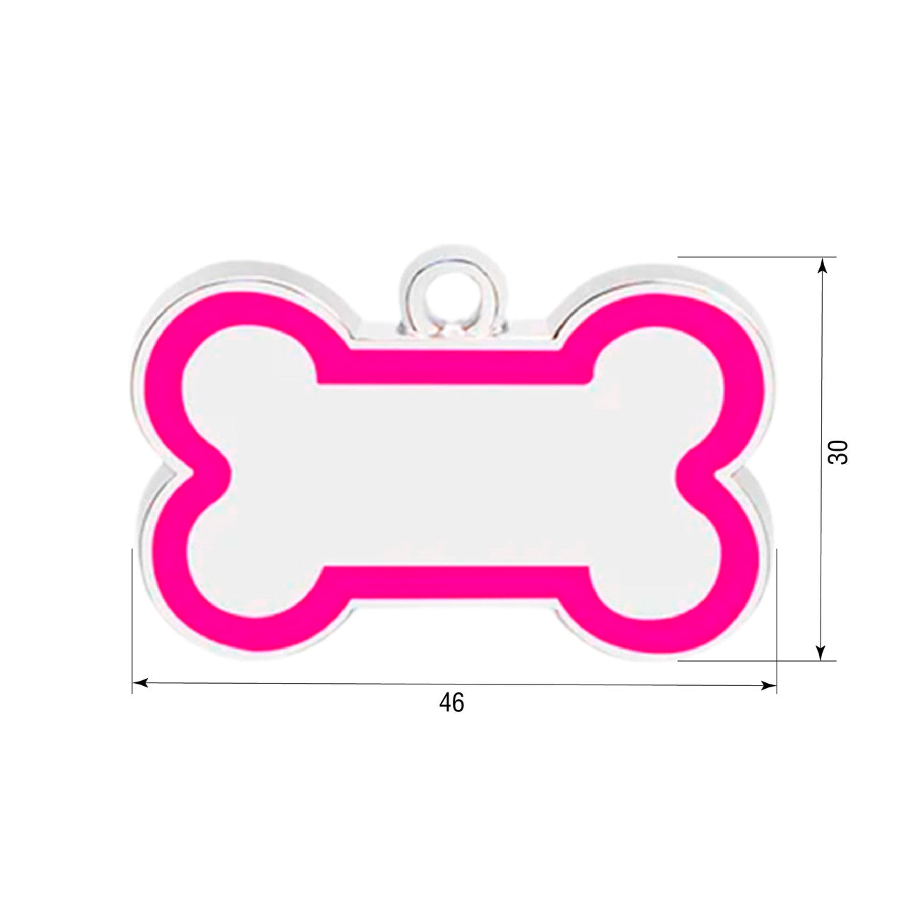 Dog ID Tag Bone 46x30mm Raspberry