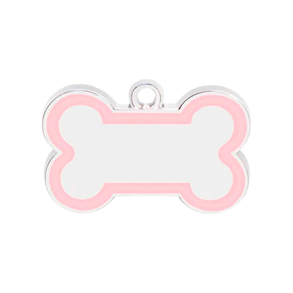 Dog ID Tag Bone 46x30mm Pink