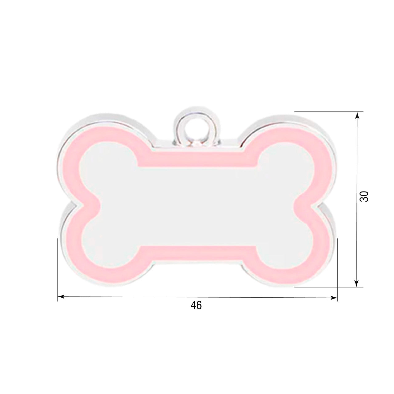Dog ID Tag Bone 46x30mm Pink