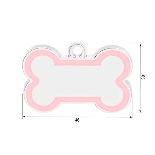 Dog ID Tag Bone 46x30mm Pink