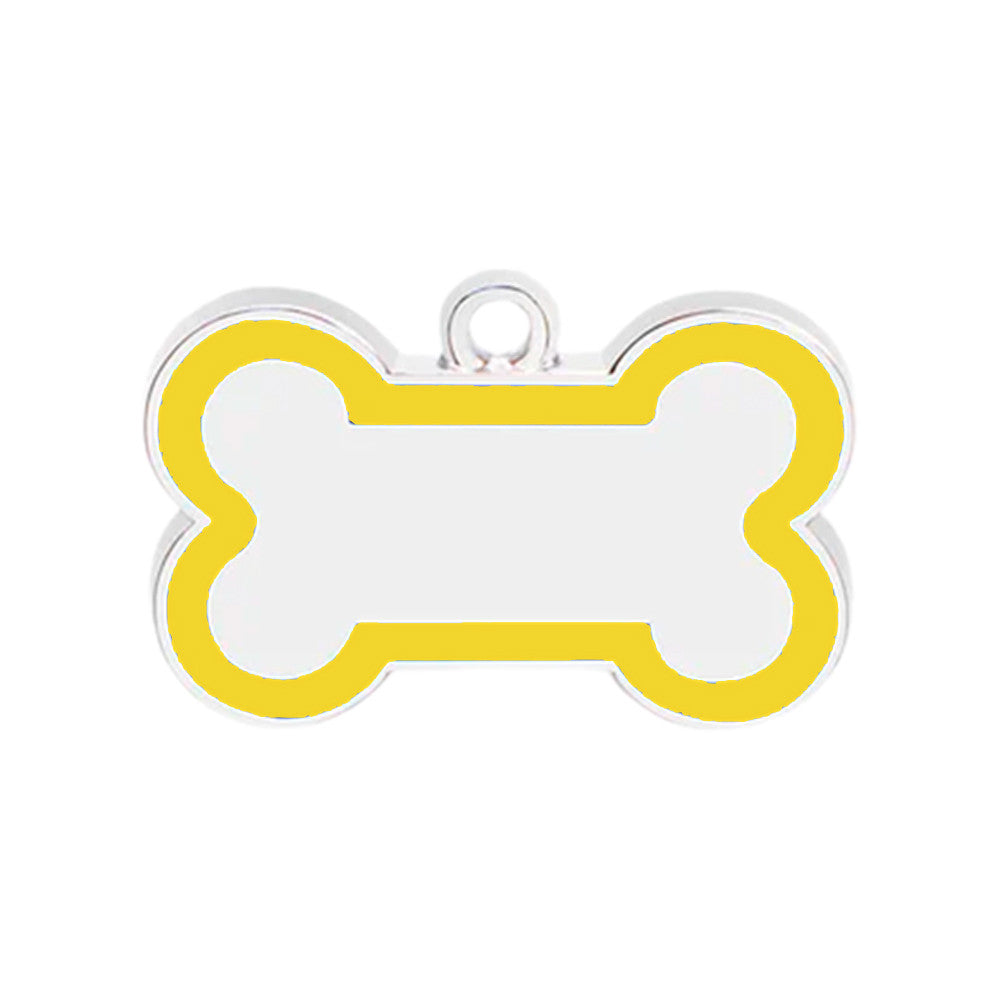 Dog ID tag Bone 46x30mm Yellow
