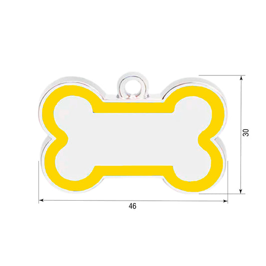 Dog ID tag Bone 46x30mm Yellow