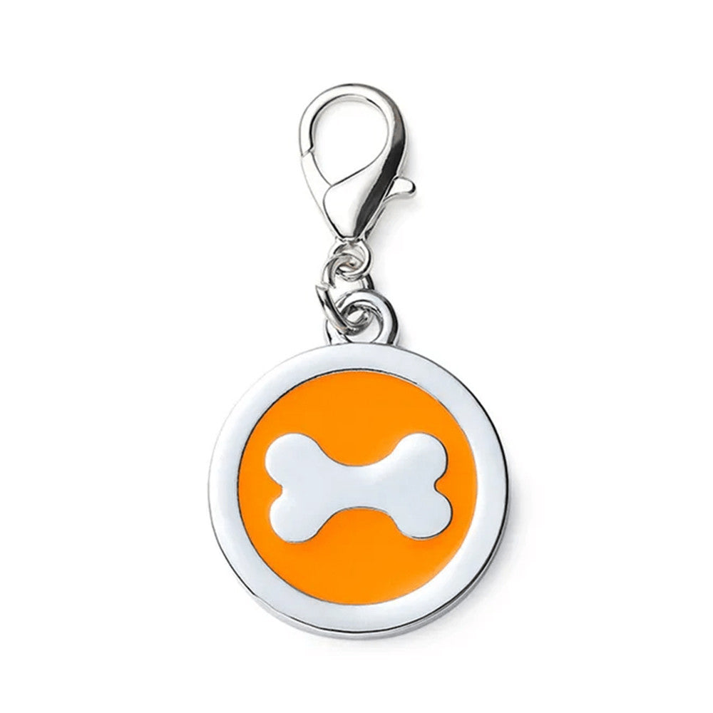 Dog ID Tag Circle Bone Yellow 25x25mm