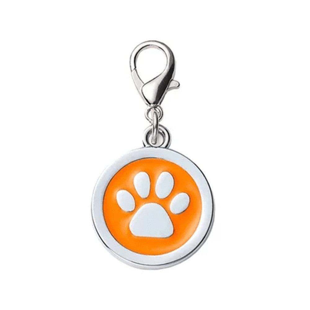 Dog ID Tag Circle Paw Yellow 25x25mm