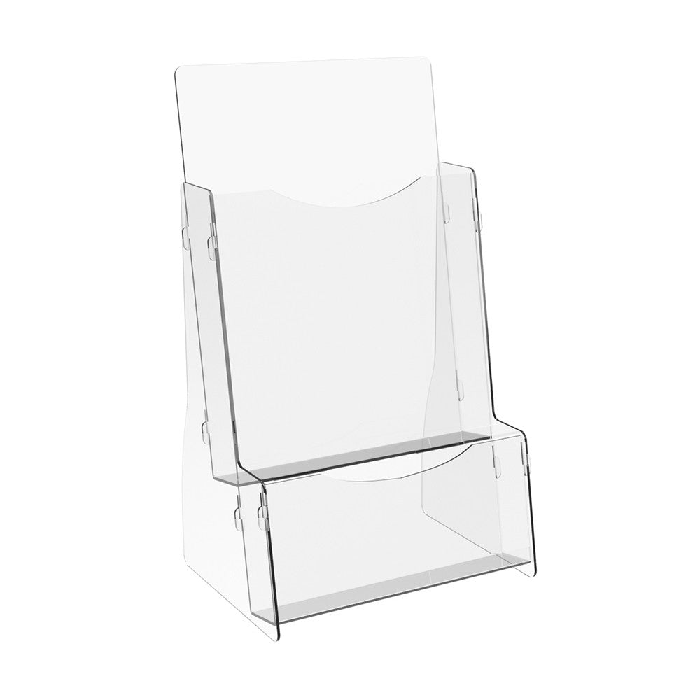 Set 2 pieces, Desktop Brochure Holder A5, Acrylic Stand For Brochures 154x120x212mm, Advertising Display Holder, Acrylic Display For Brochures, Stand For Brochures And Flyers, Acrylic Paper Holder