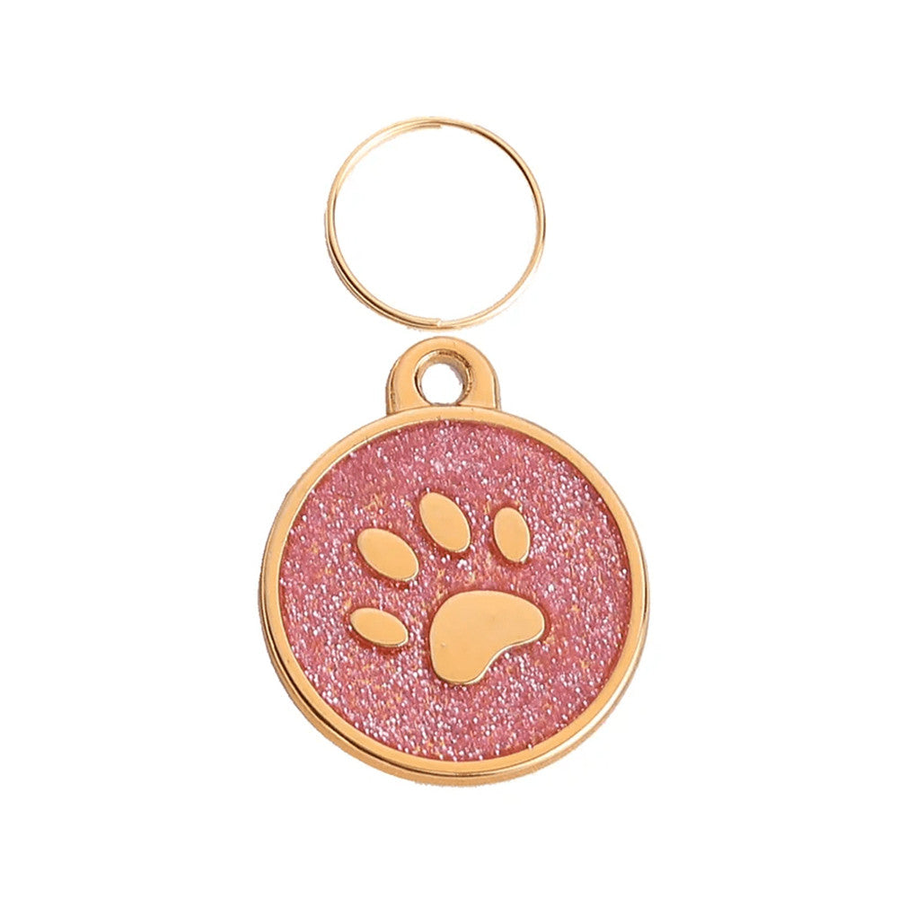 Cat ID Tag Golden Paw Rose 25x25mm