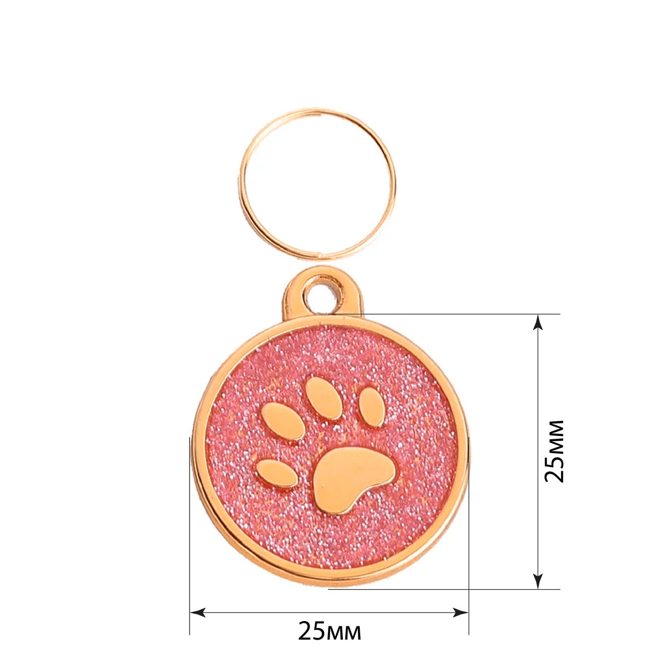 Cat ID Tag Golden Paw Rose 25x25mm