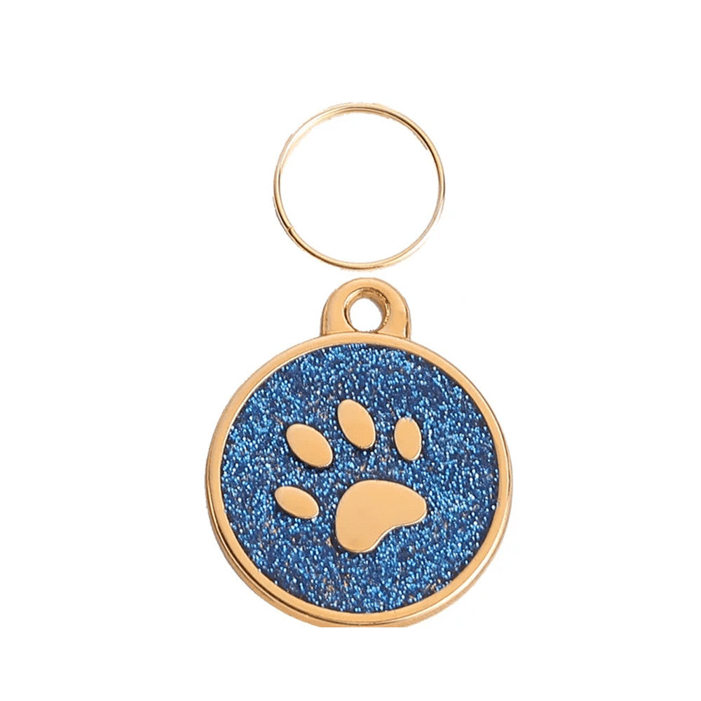 Cat ID Tag Golden Paw Blue 25x25mm