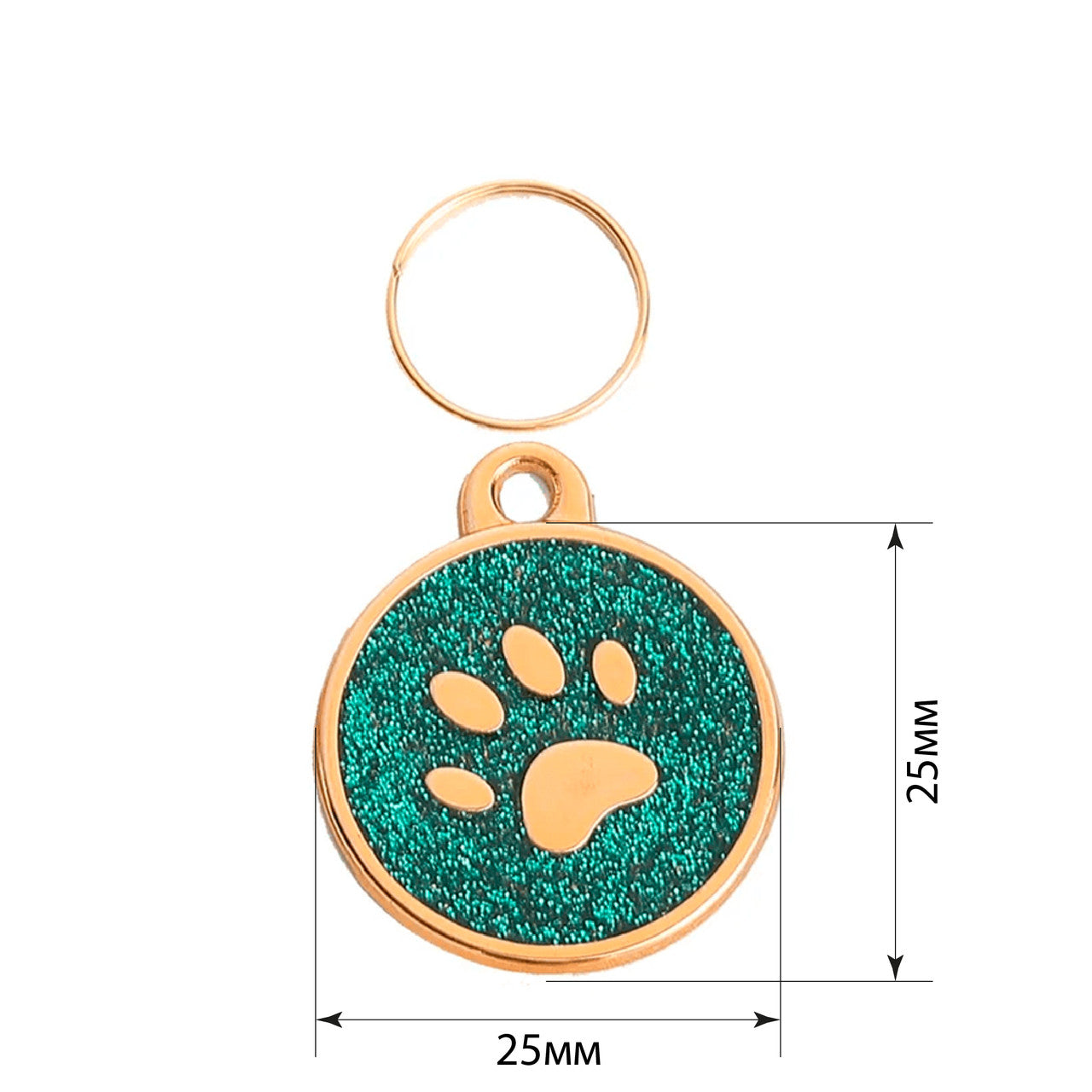 Cat ID Tag Golden Paw Green 25x25mm