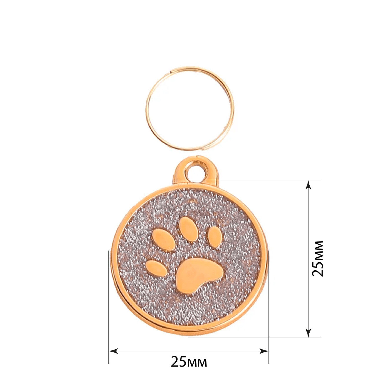 Cat ID Tag Golden Paw Silver 25x25mm