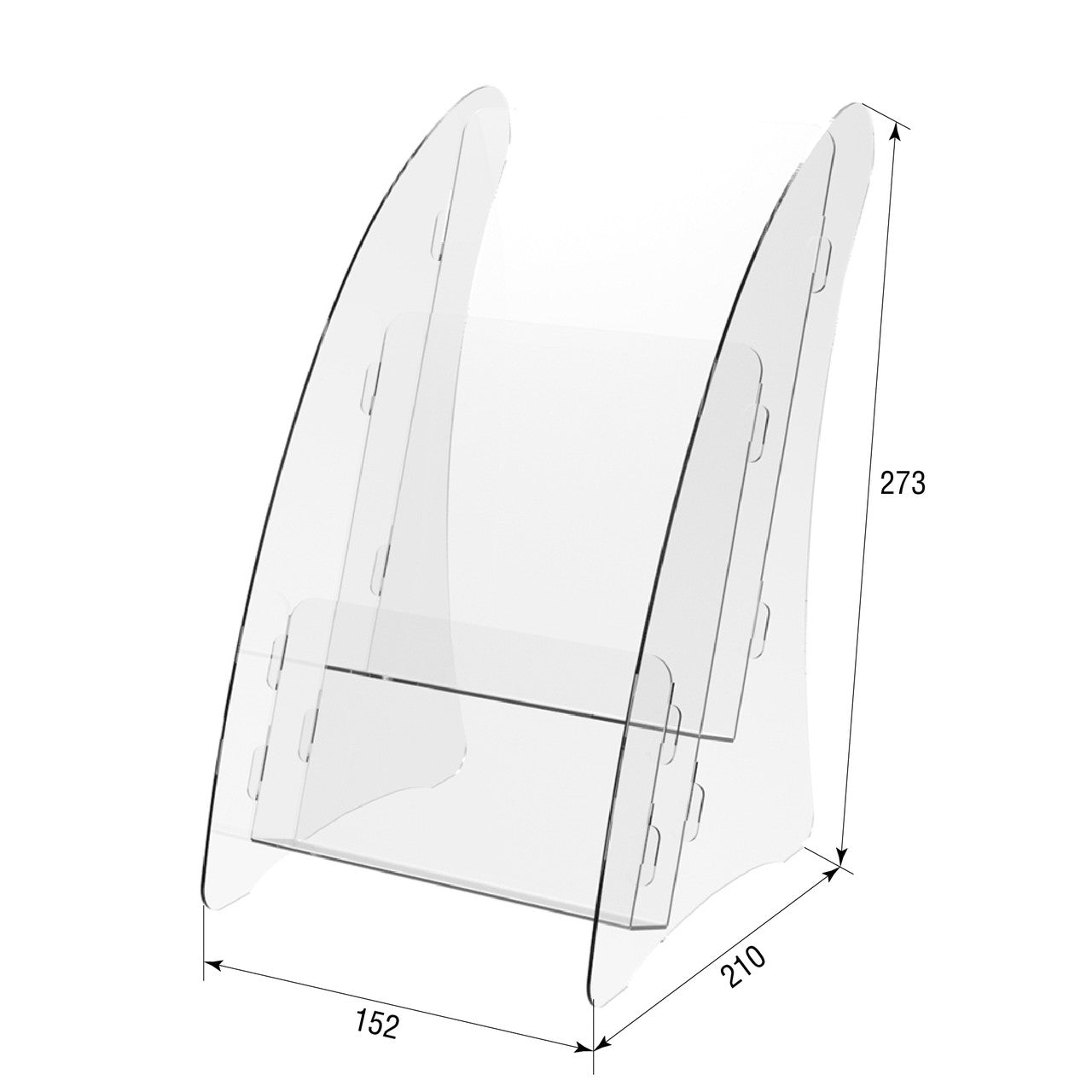Set 2 pieces, Desktop Brochure Holder A5, Acrylic Stand For Brochures 152x210x273mm, Advertising Display Holder, Acrylic Display For Brochures, Stand For Brochures And Flyers, Acrylic Paper Holder
