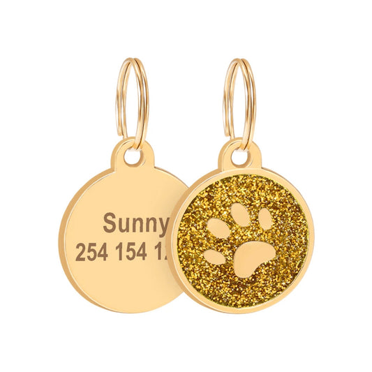 Cat ID Tag Golden Paw Golden 25x25mm