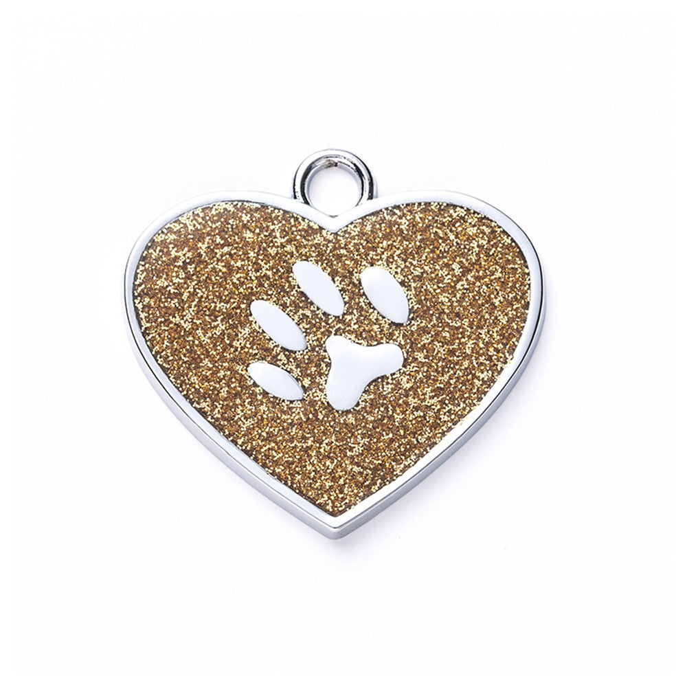Cat ID Tag Circle Paw Gold 26x27.5mm