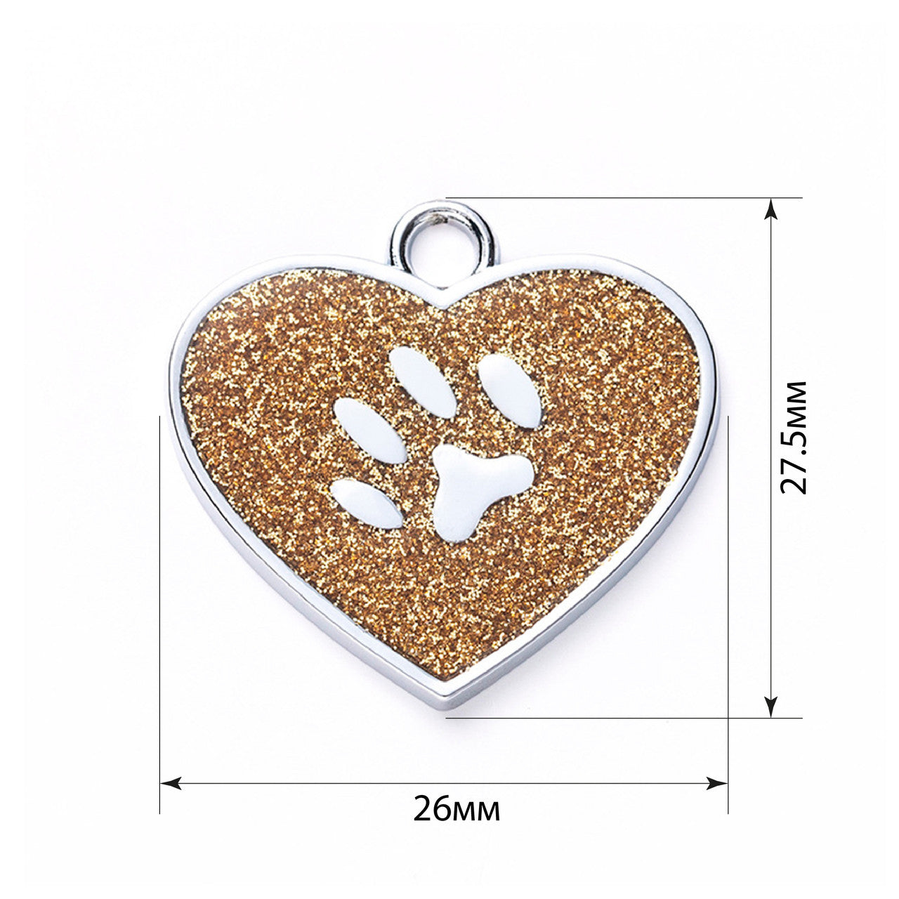Cat ID Tag Circle Paw Gold 26x27.5mm