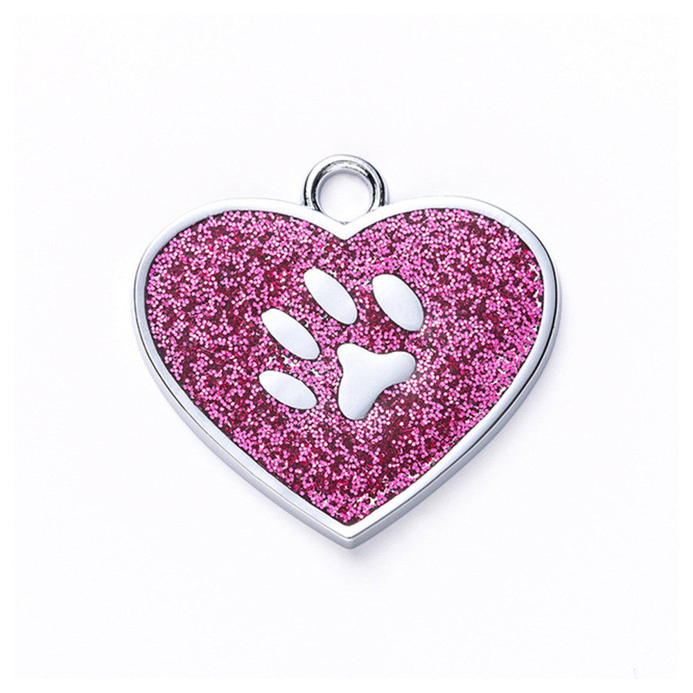 Cat ID Tag Circle Paw Crimson 26x27.5mm