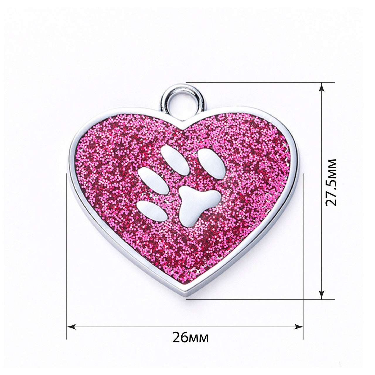 Cat ID Tag Circle Paw Crimson 26x27.5mm
