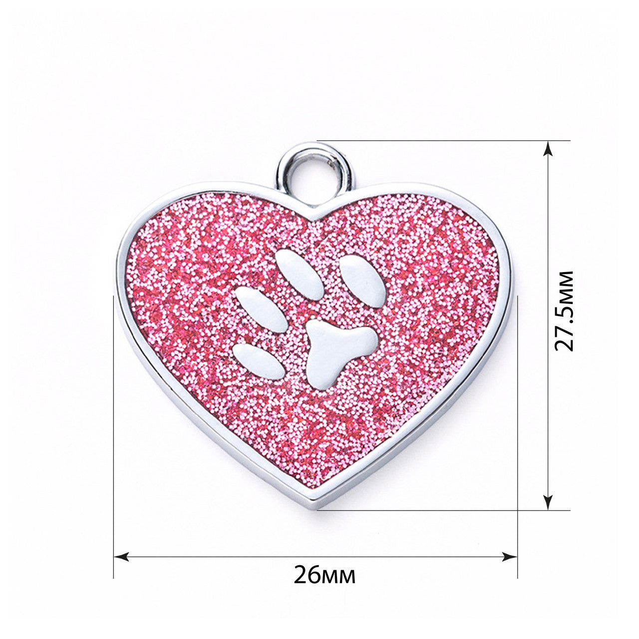 Cat ID Tag Circle Paw Rose 26x27.5mm