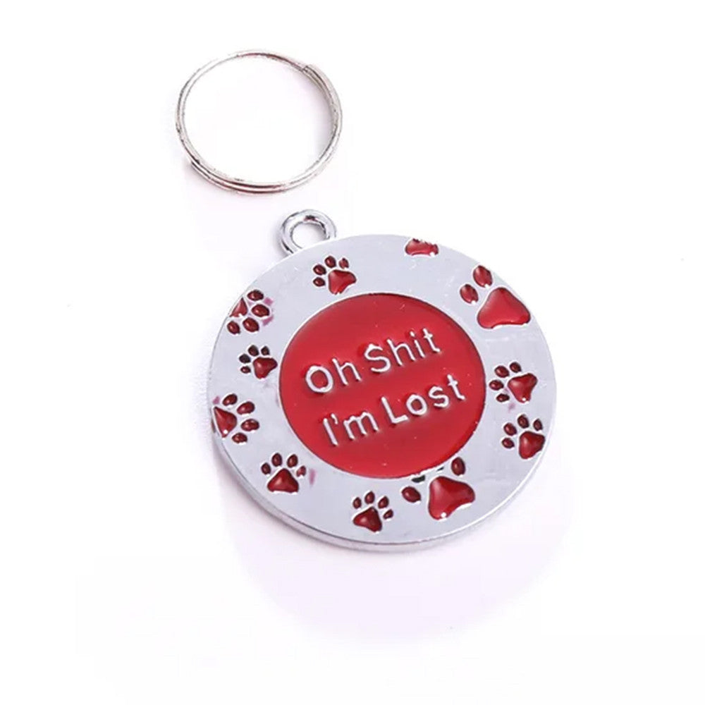 Paws I'm Lost Red Dog Addressor 28x28mm