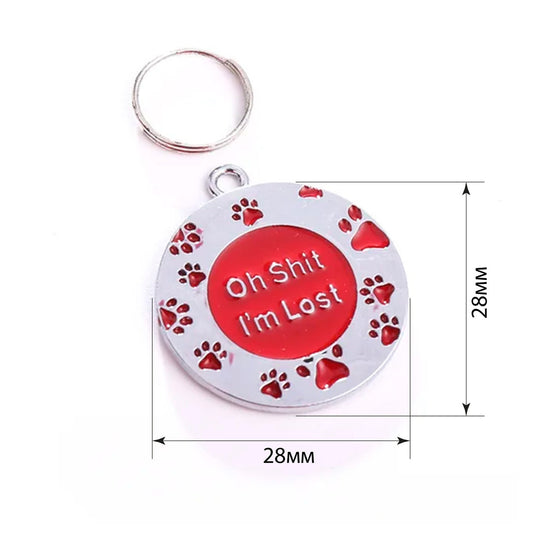 Paws I'm Lost Red Dog Addressor 28x28mm