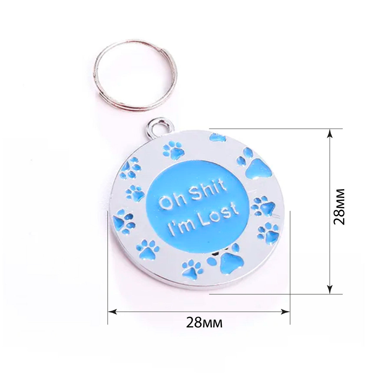 Paws I'm Lost Blue Dog Addressor 28x28mm